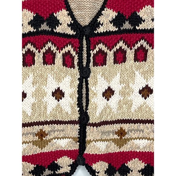 Heirloom Collectibles VINTAGE 1994 Sweater Vest Cardigan Large Brown Red - Picture 2 of 6